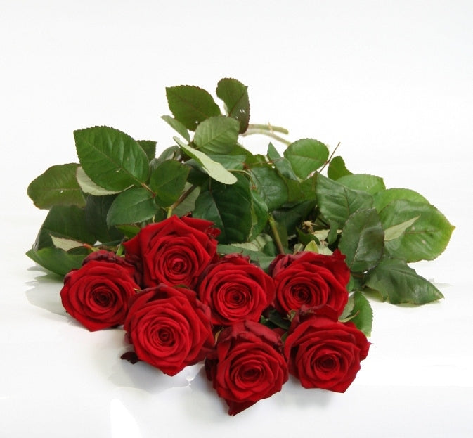 Loose long large -flowered roses from 10 roses