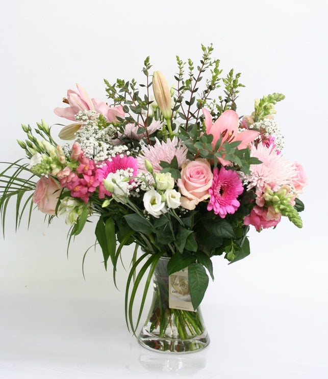 Bouquet Blumen fleury rosa Danke