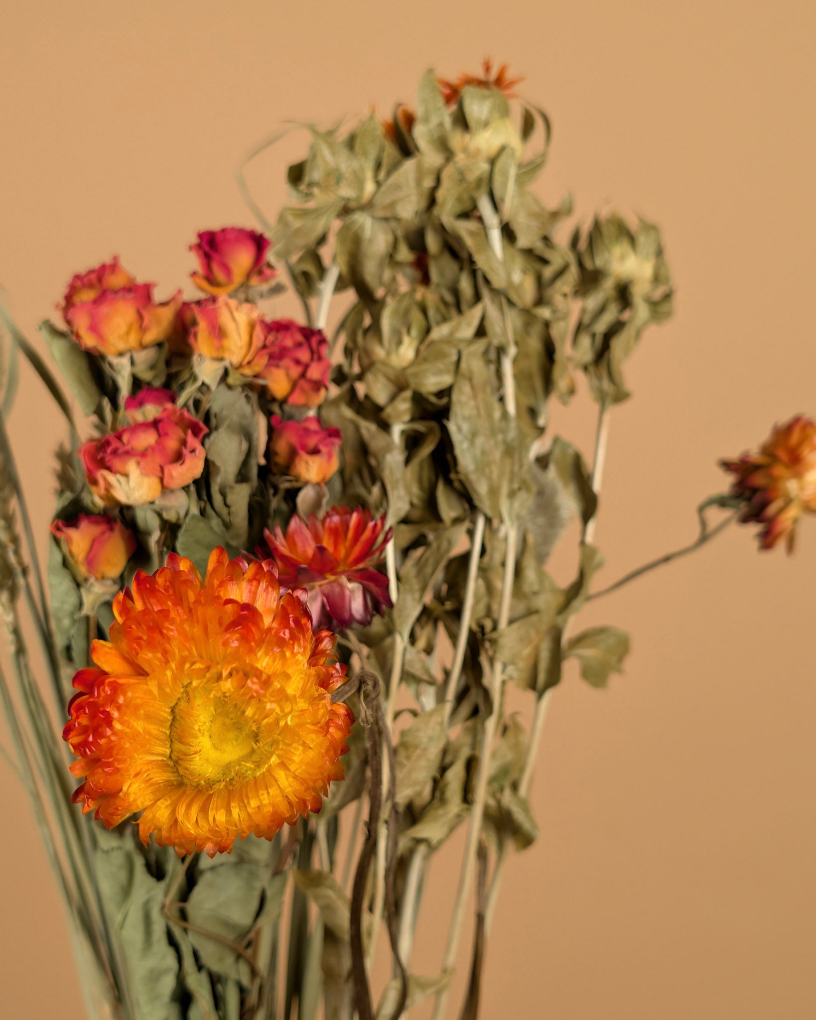 DIY -Markt für trockene Bouquet orange