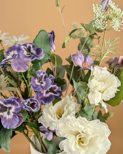 Zijdeboeket Isabella – Lila / Crème – 70 cm