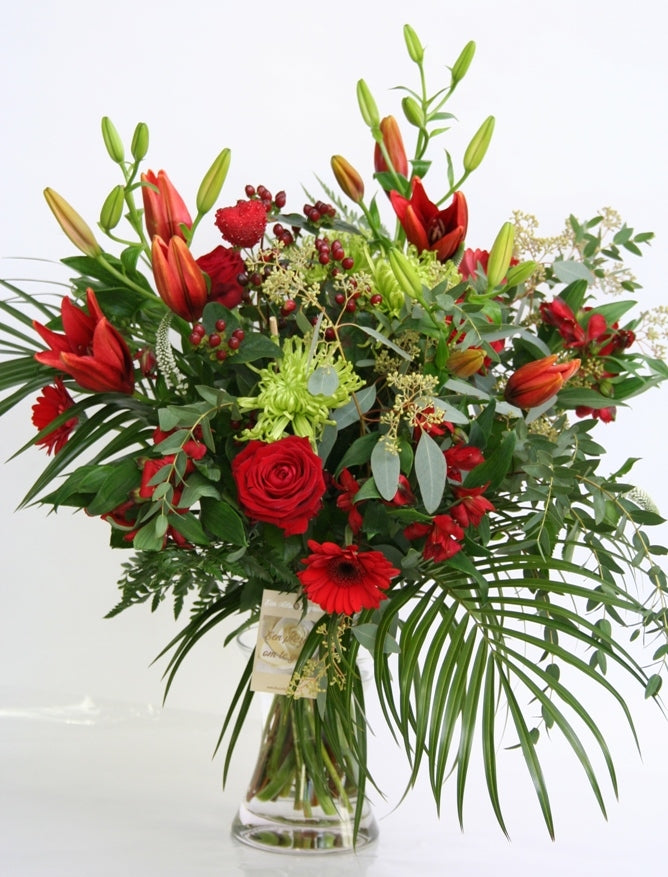 Bouquet Red Green Gloria Verloven and Getting married