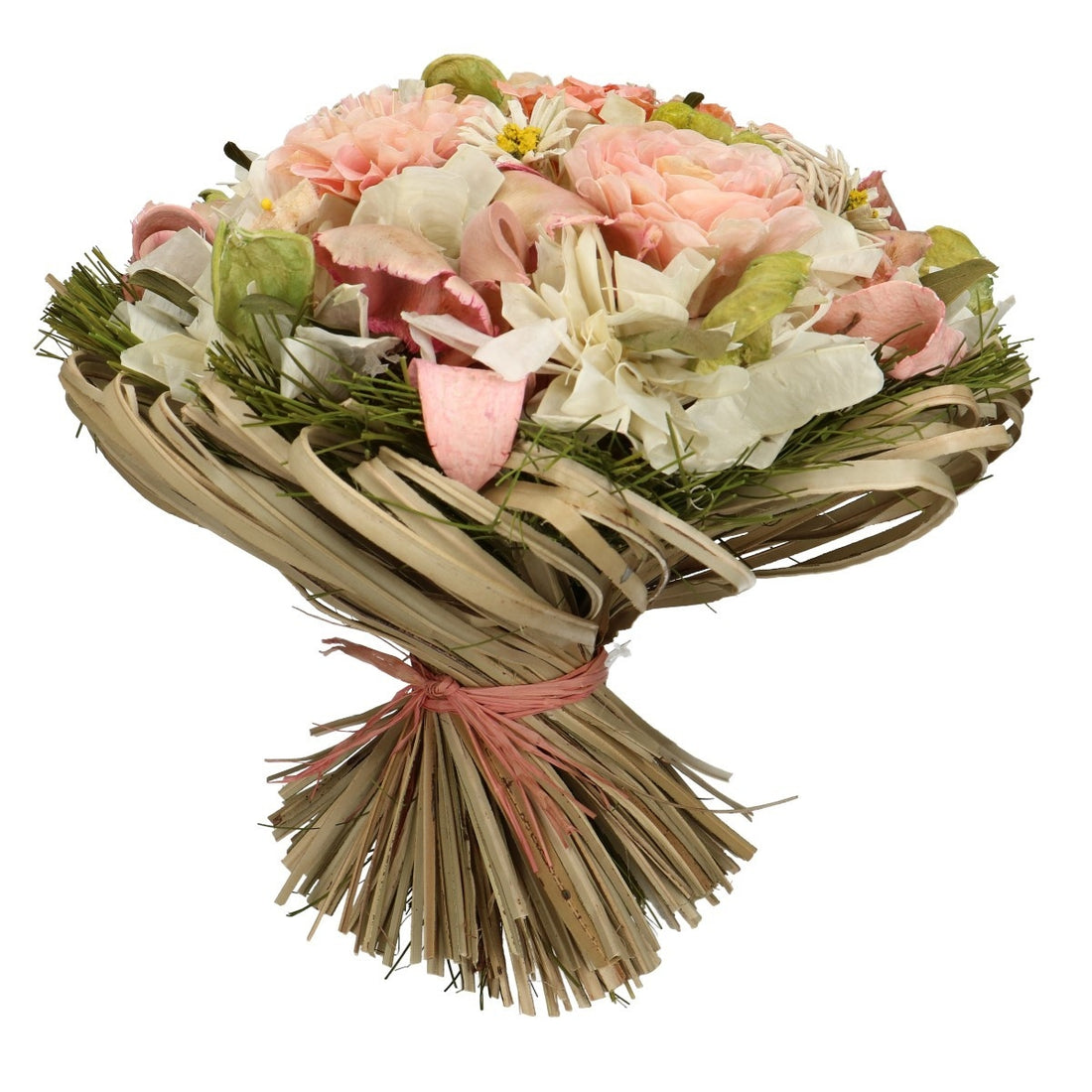 Bouquet de fleurs sèches Lena pêche saumon rose grand