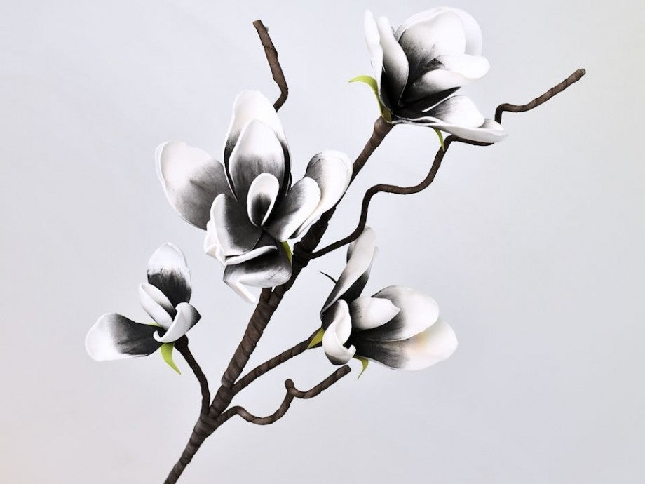 Foam blossom branch white anthracite Ø 17 cm