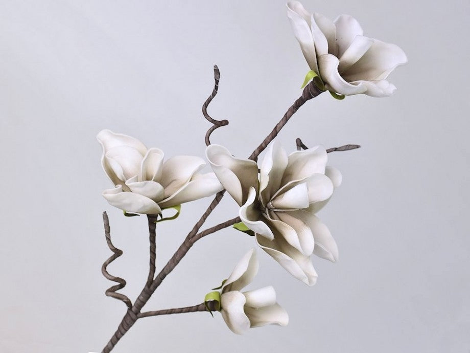 Foam blossom branch white gray Ø 17 cm