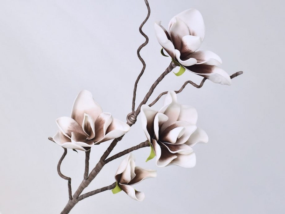 Foam blossom branch white mocca Ø 17 cm