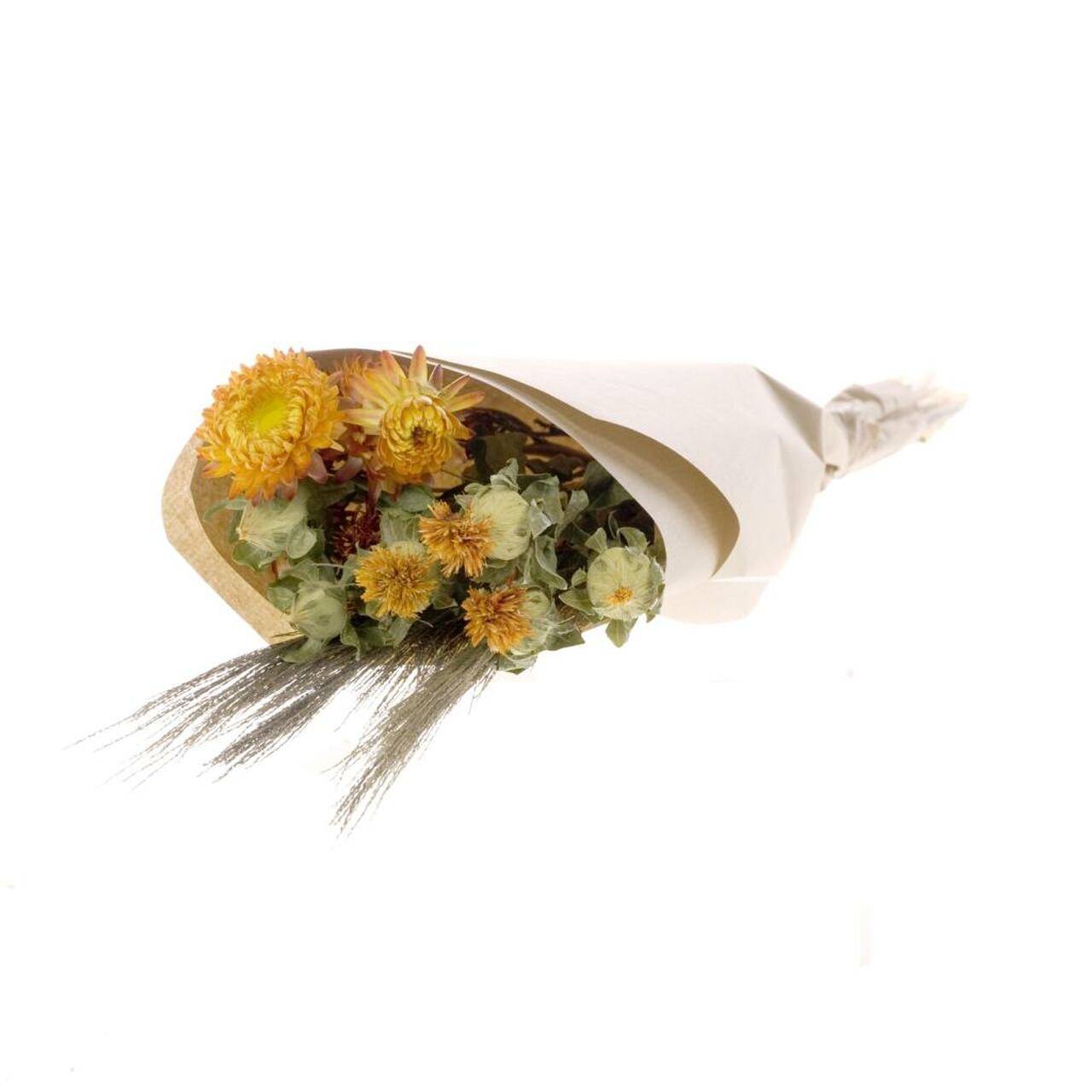 Gemischte Haufen trockener Blumen orange