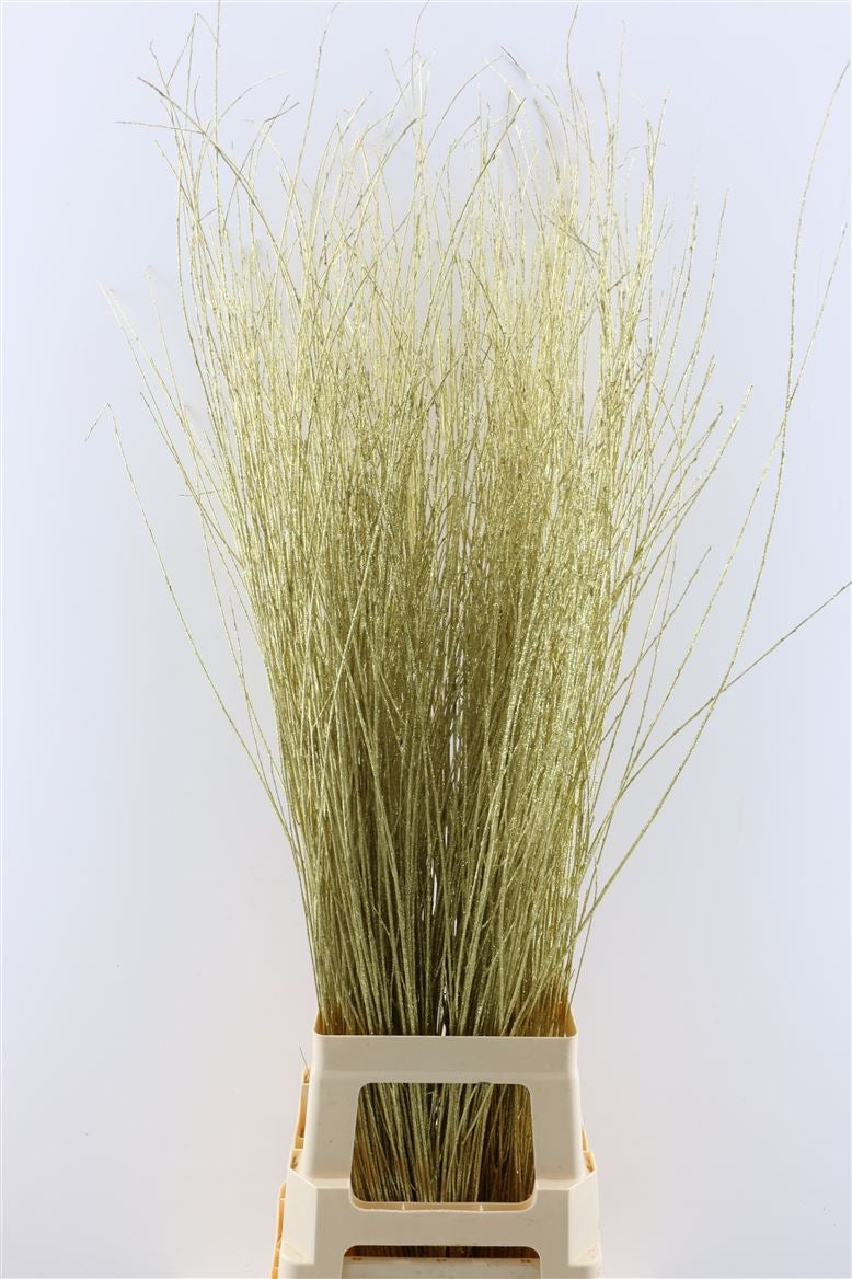 Salix branches 100 cm in the color gold with glitter