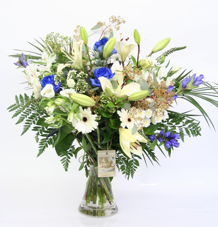 Bouquet de fleurs Sensation bleue merci