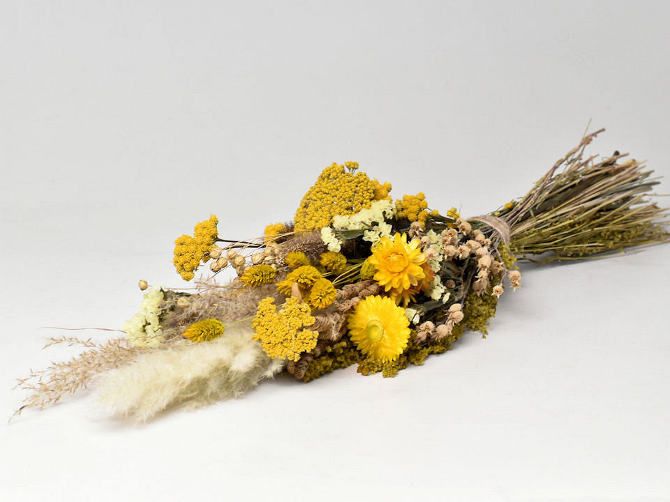 Dry flowers bouquet yellow natural 60cm