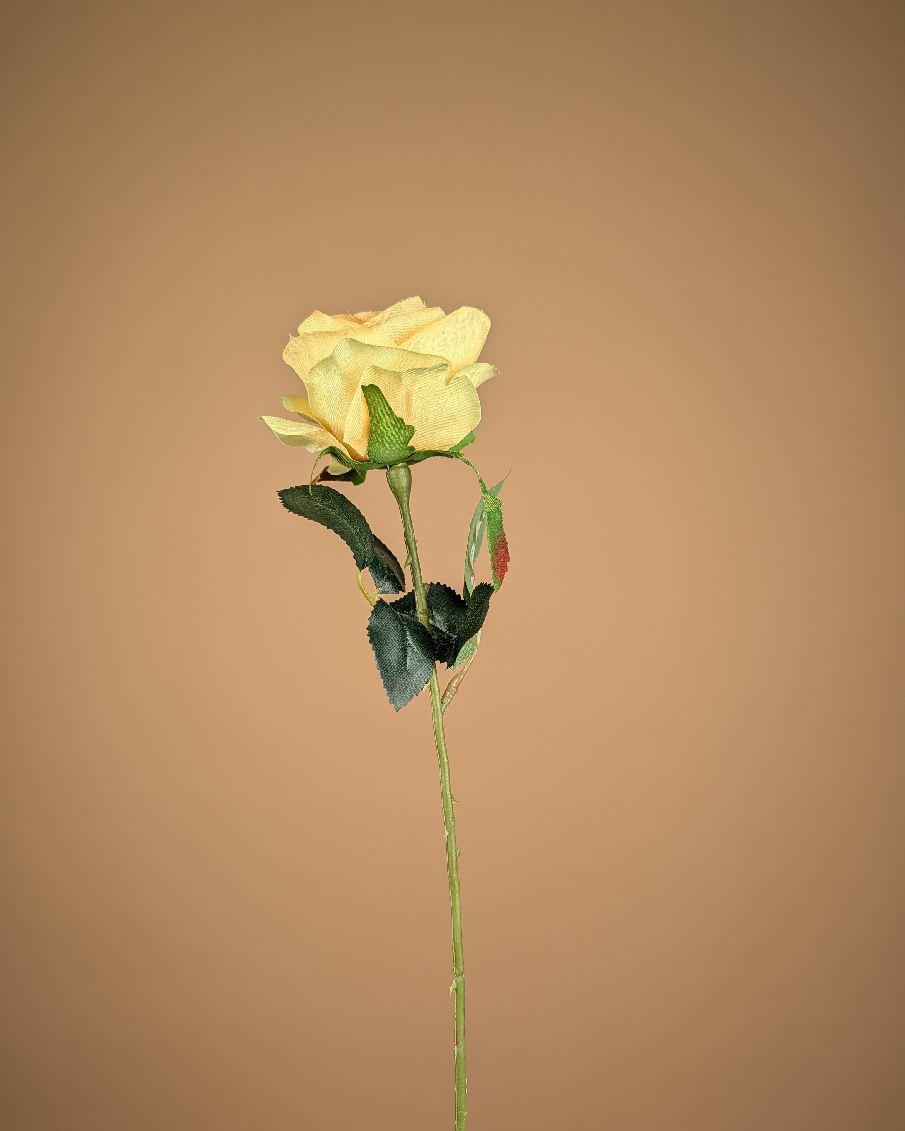 Rose de soie Simone – Jaune tendre (45 cm)