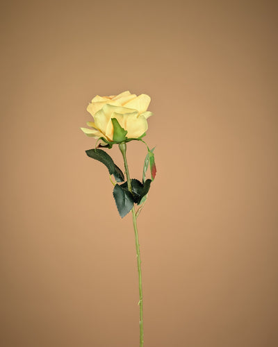 Rose de soie Simone – Jaune tendre (45 cm)