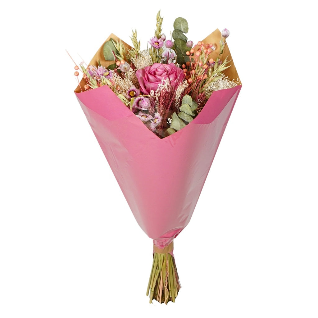 Romantisch Boeket - Roze Roos (Zijdebloem)