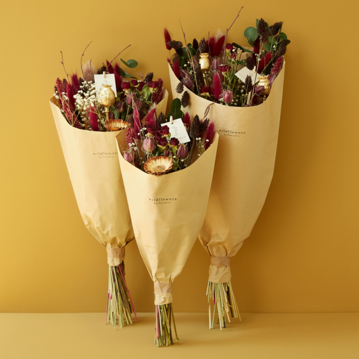 Gedroogde bloemen - Veldboeket - Scharlakenrood