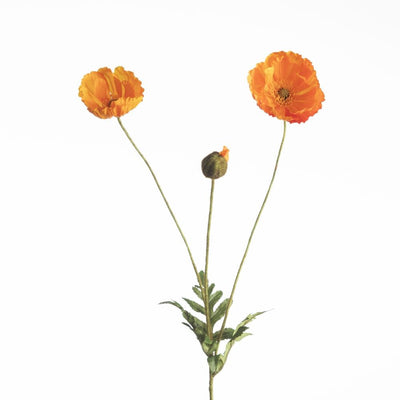 Zijde Papaver Tak – Klaproos Oranje (75 cm)