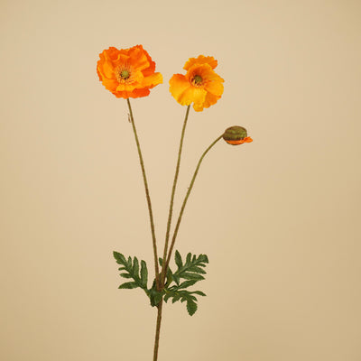Zijde Papaver Tak – Klaproos Oranje (75 cm)