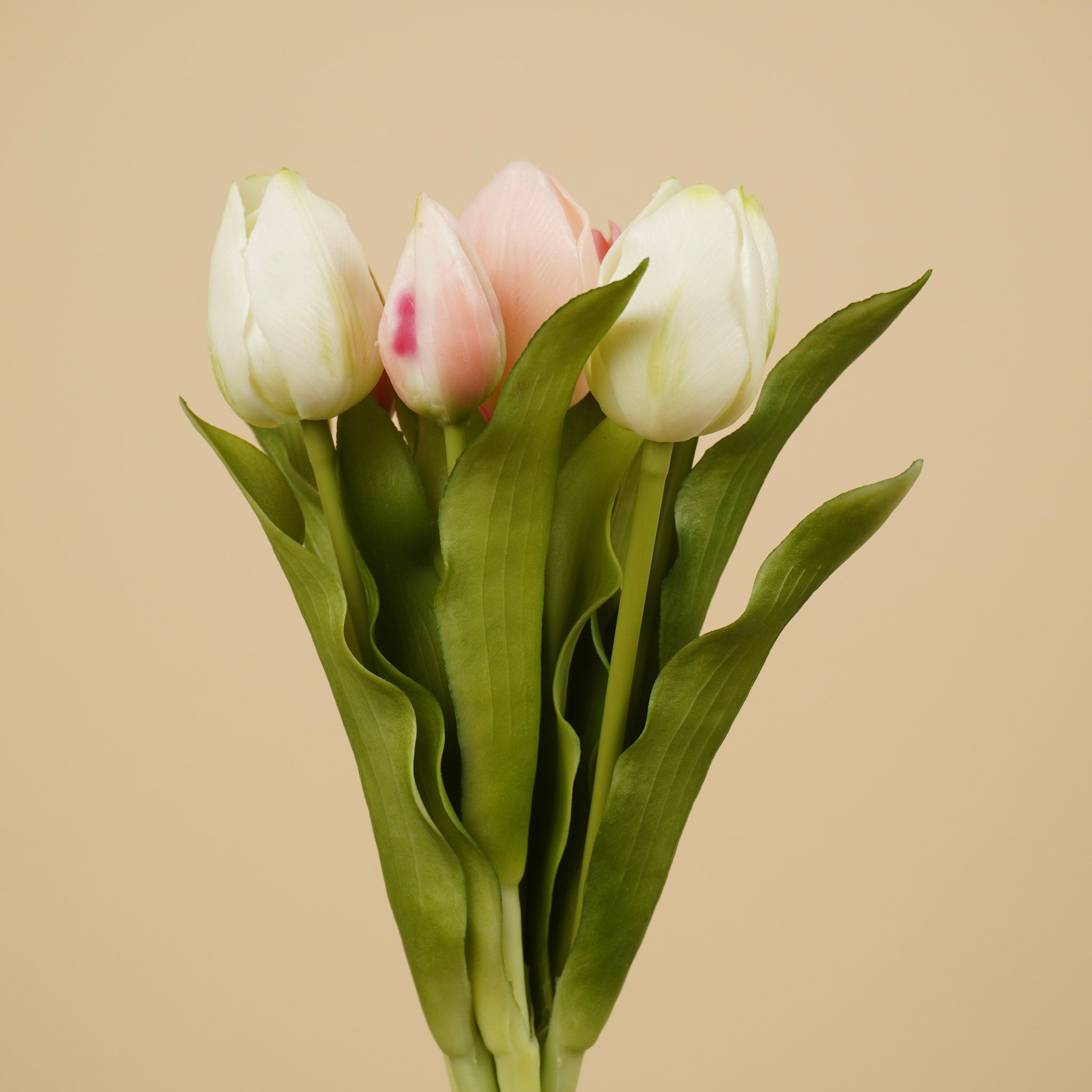 Zijde tulpenboeket roze mix