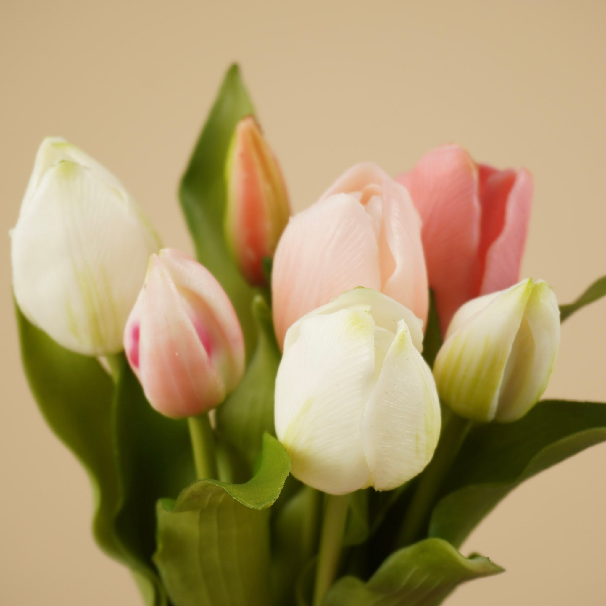Zijde tulpenboeket roze mix