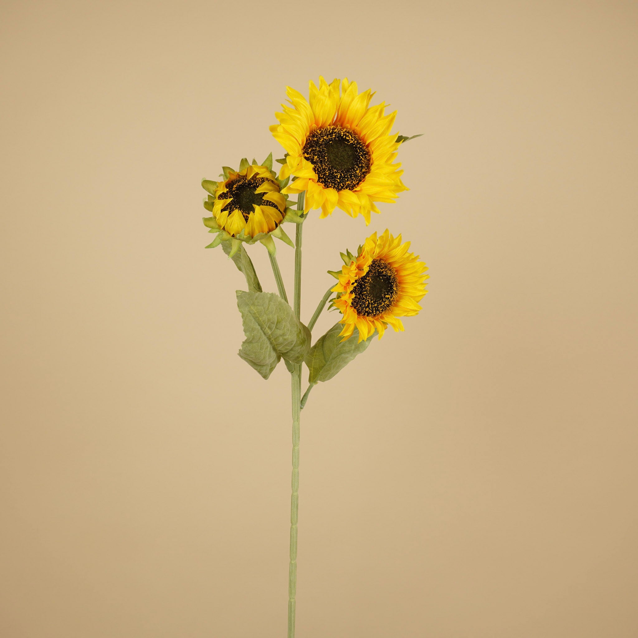 Zijde zonnebloem tak geel 90 cm