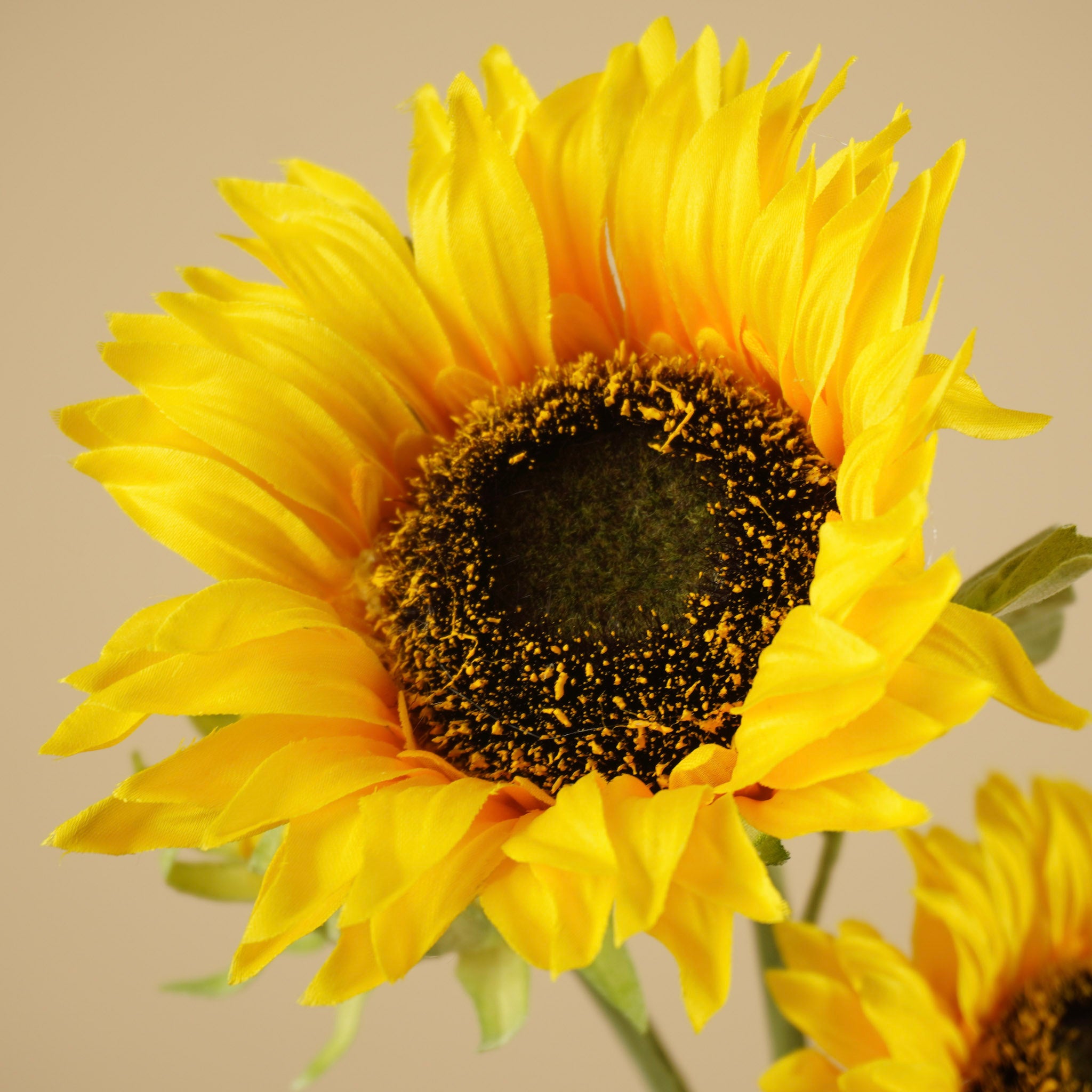 Zijde zonnebloem tak geel 90 cm